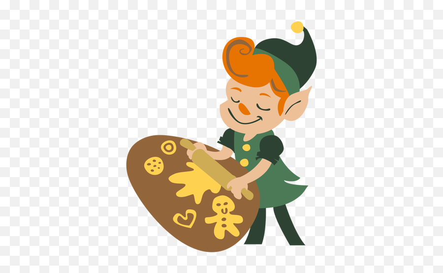 Cute Christmas Elf Baking - Transparent Png U0026 Svg Vector File Baking Elf Png Emoji,Baking Clipart
