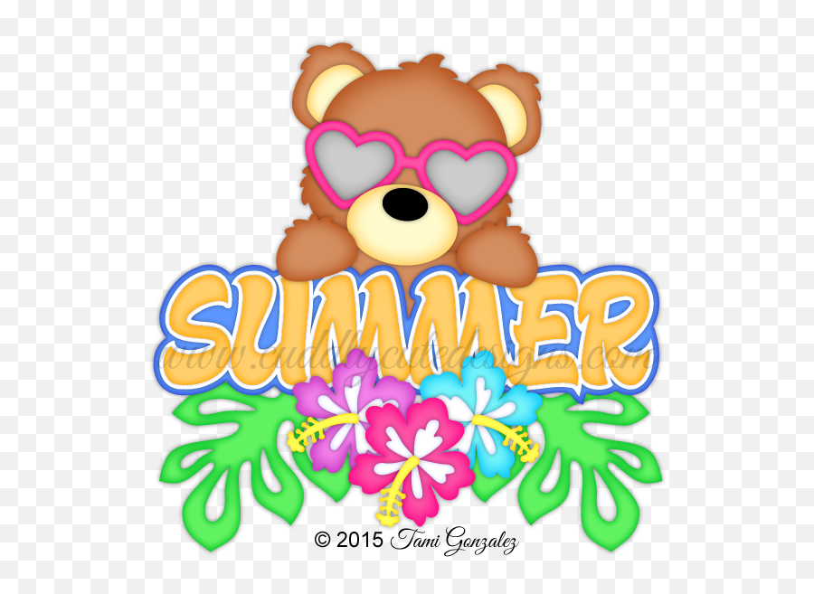 Summer Clipart Bear - Bear Summer Emoji,Summer Clipart