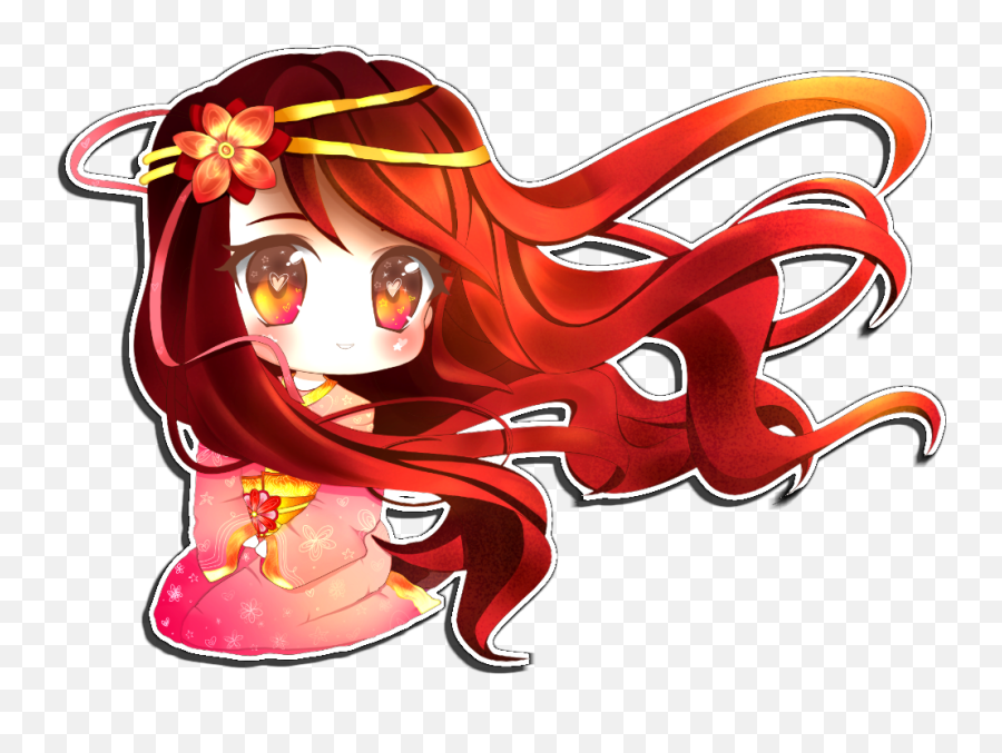 Download Anime Clipart Chibi - Cartoon Full Size Png Image Cute Red Chibi Girl Emoji,Anime Clipart