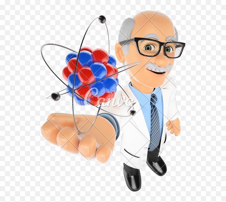 D Teacher With An Atom Photos - Clip Art Physicist Emoji,Physics Clipart
