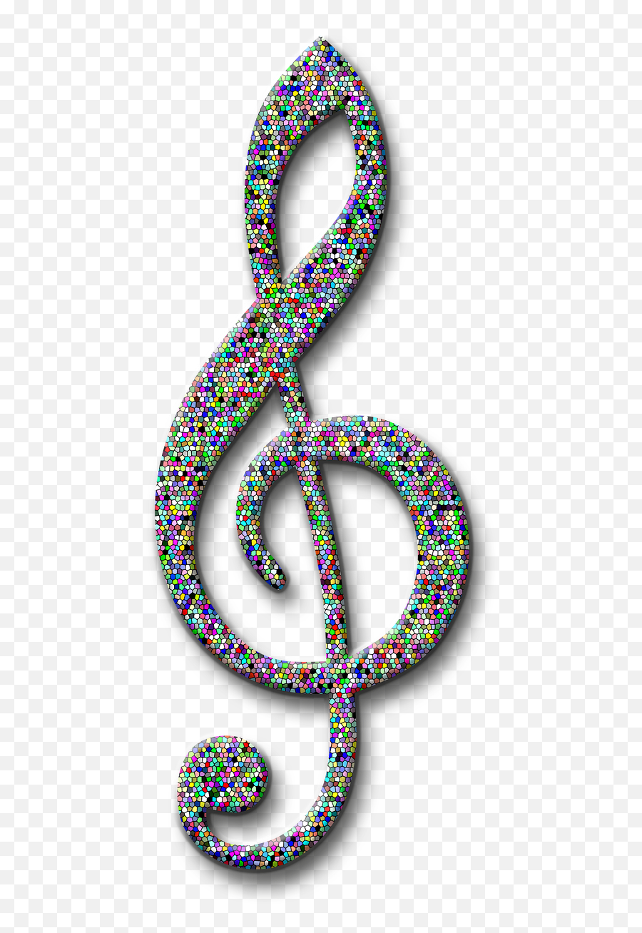 Clef Treble Clef Music Colorful Png - Immagini Chiave Di Violino Colorate Emoji,Treble Clef Png