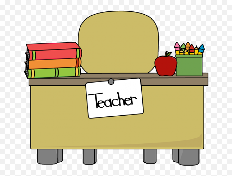 Teacher Desk - Teacher Desk Clipart Emoji,Teacher Clipart
