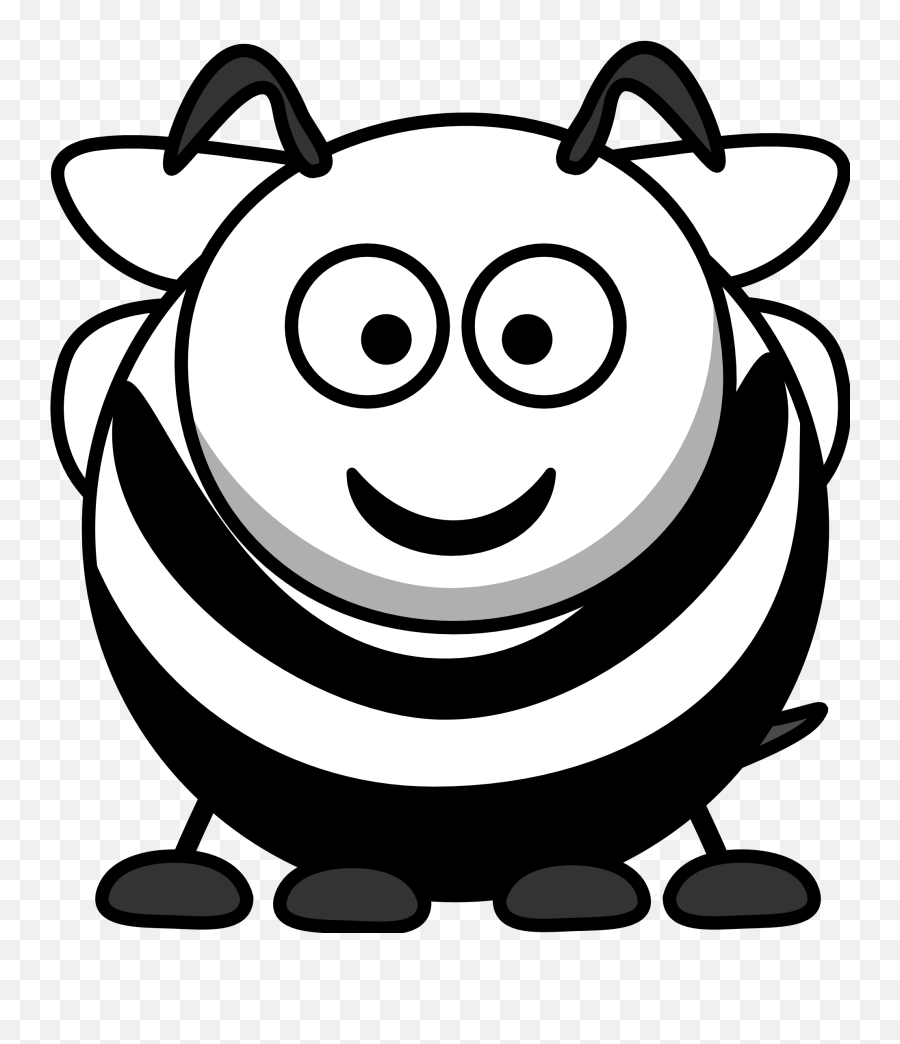 Bee Black And White Bee Clipart Black - Cartoon Bee Emoji,Bee Clipart