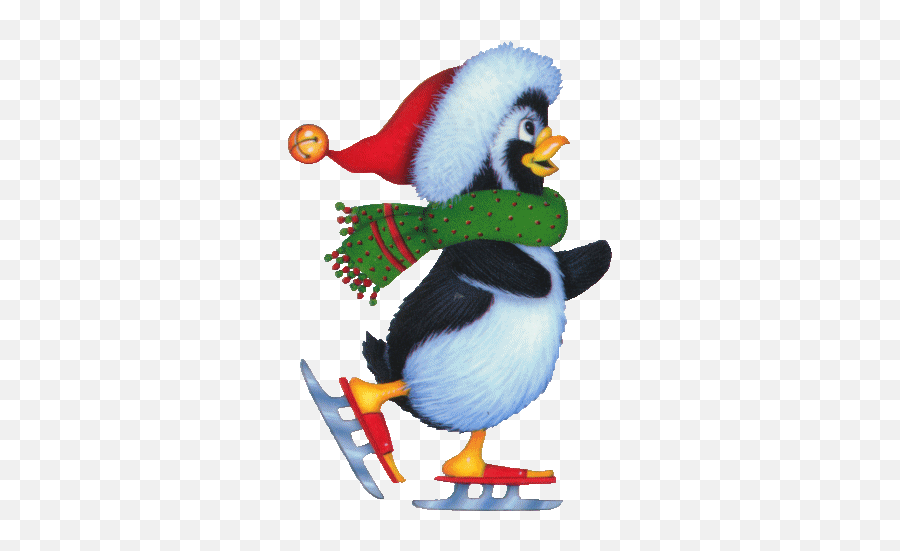 Christmas Penguin Clip Art - Penguin Skating Clipart Transparent Emoji,Christmas Penguin Clipart
