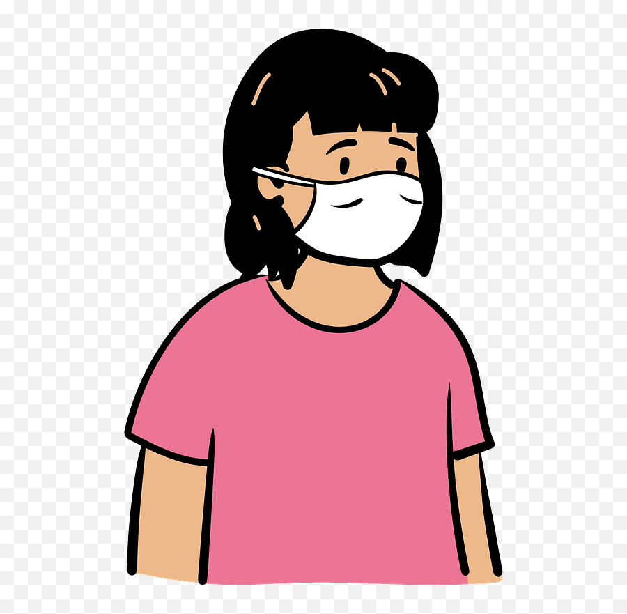 Pink T - Pink Shirt Girl Clipart Emoji,Face Mask Clipart