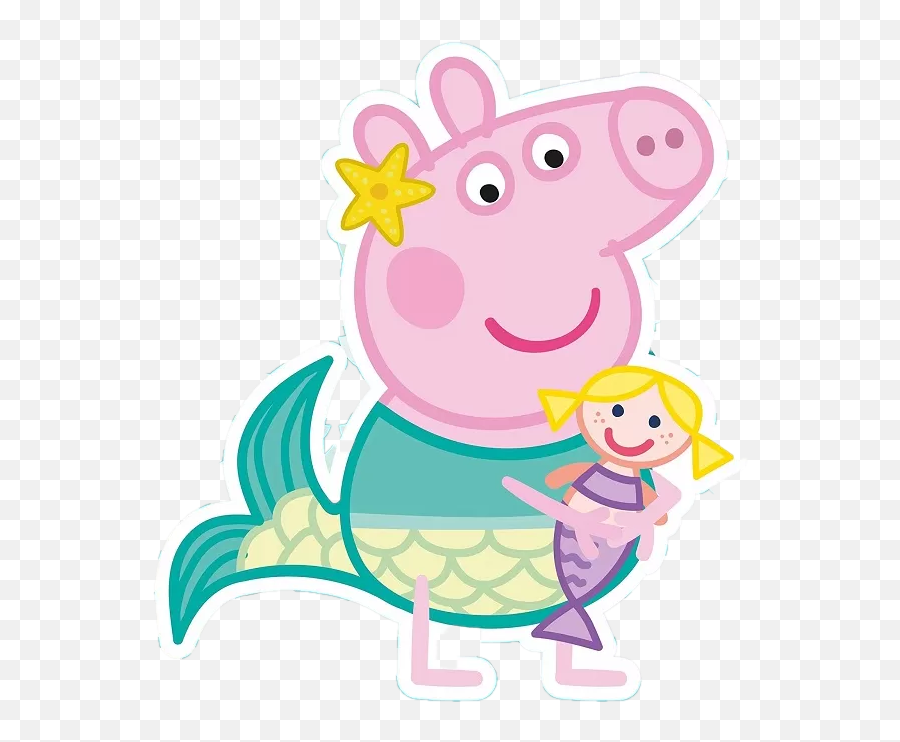 Peppa The Mermaid Clipart - Cartoni Animati Peppa Pig Mermaid Png Emoji,Peppa Pig Clipart