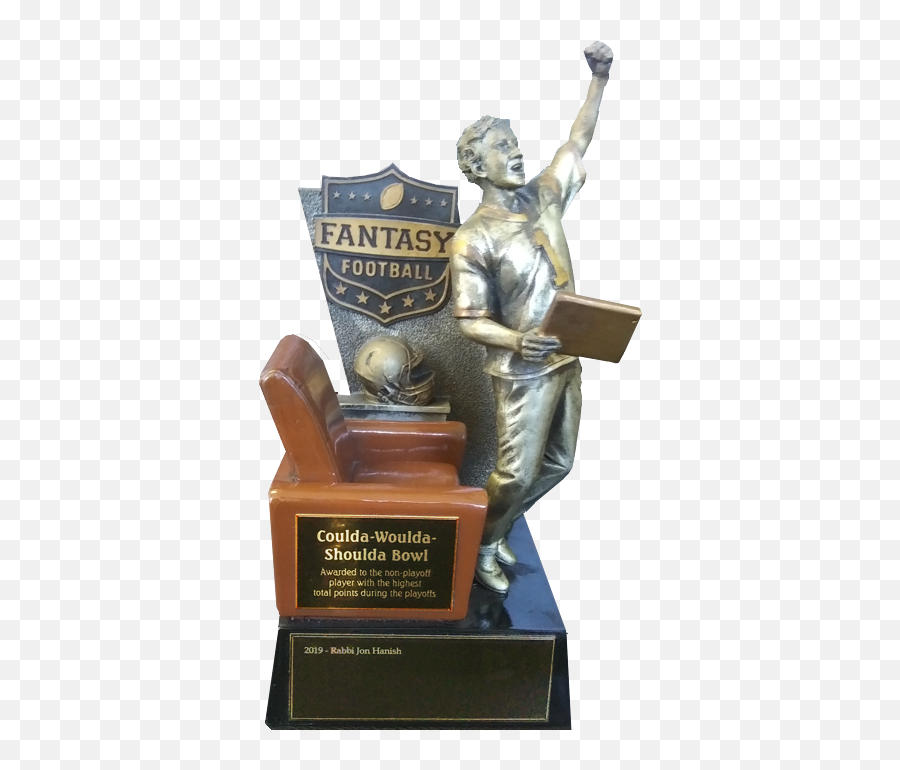 Bronze Fantasy Football Armchair Player Trophy Award - 13 Emoji,Fantasy Football Custom Logo