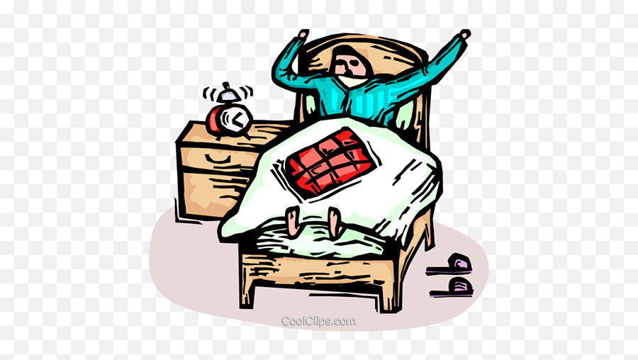 Man In Bed Waking Up - Alarm Bed Clipart Emoji,Wake Up Clipart