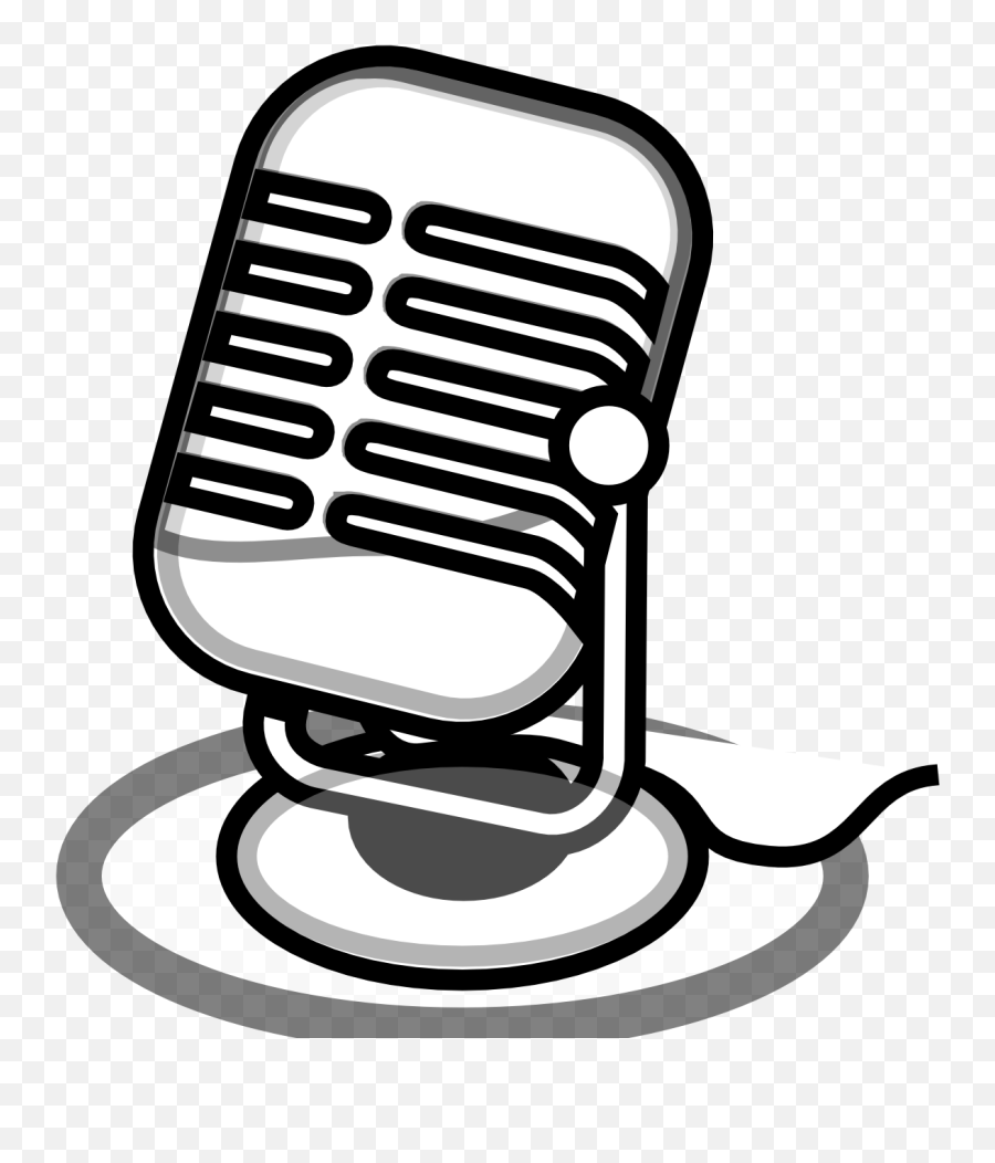 Microphone Clipart Black And White - Microphone Clipart Black And White Emoji,Microphone Clipart