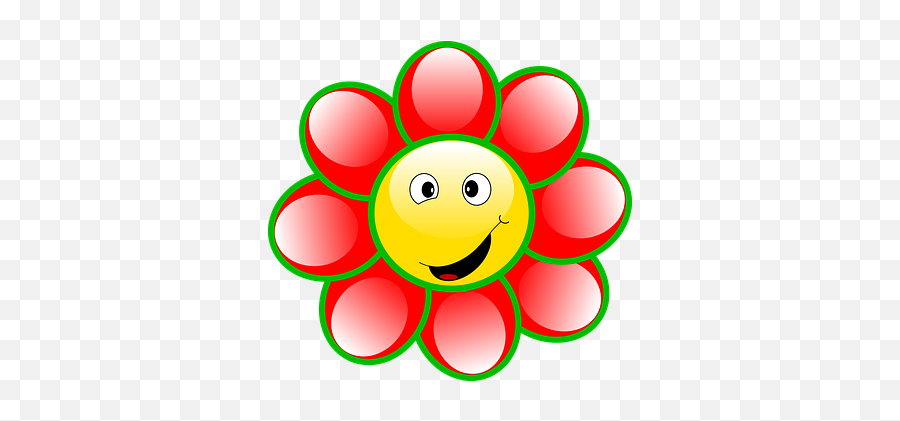 Smiley Flower Face Goofy Smile Emoji Drawing Smiley - Flower With Face Clipart,Smile Clipart
