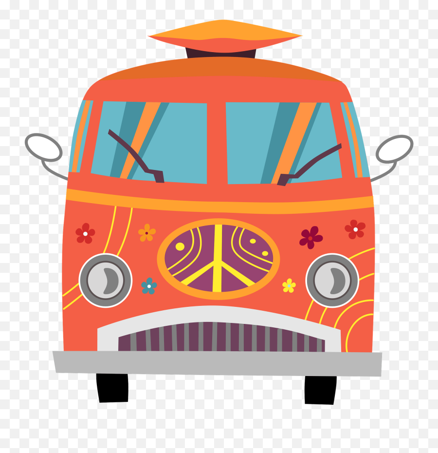 Hippie Bus Clipart - Commercial Vehicle Emoji,Hippie Clipart