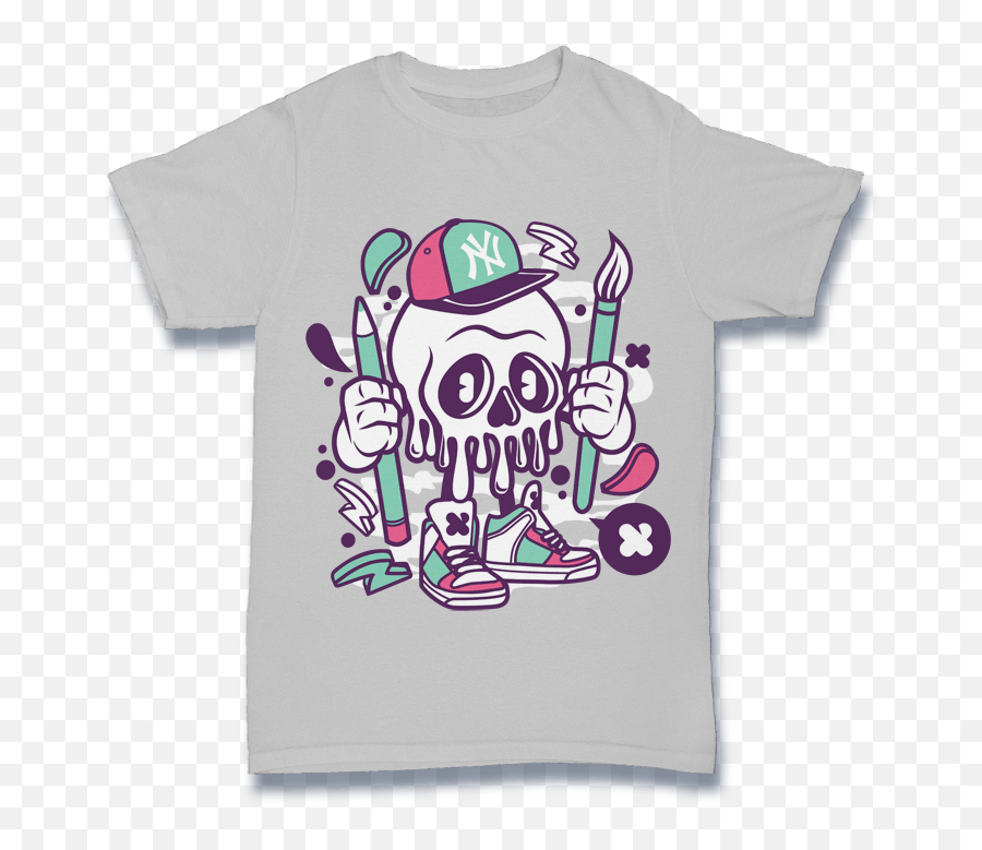 Skull Vector T Shirt Design Artwork - Guitar On T Shirt Emoji,T Shirt Logo Design