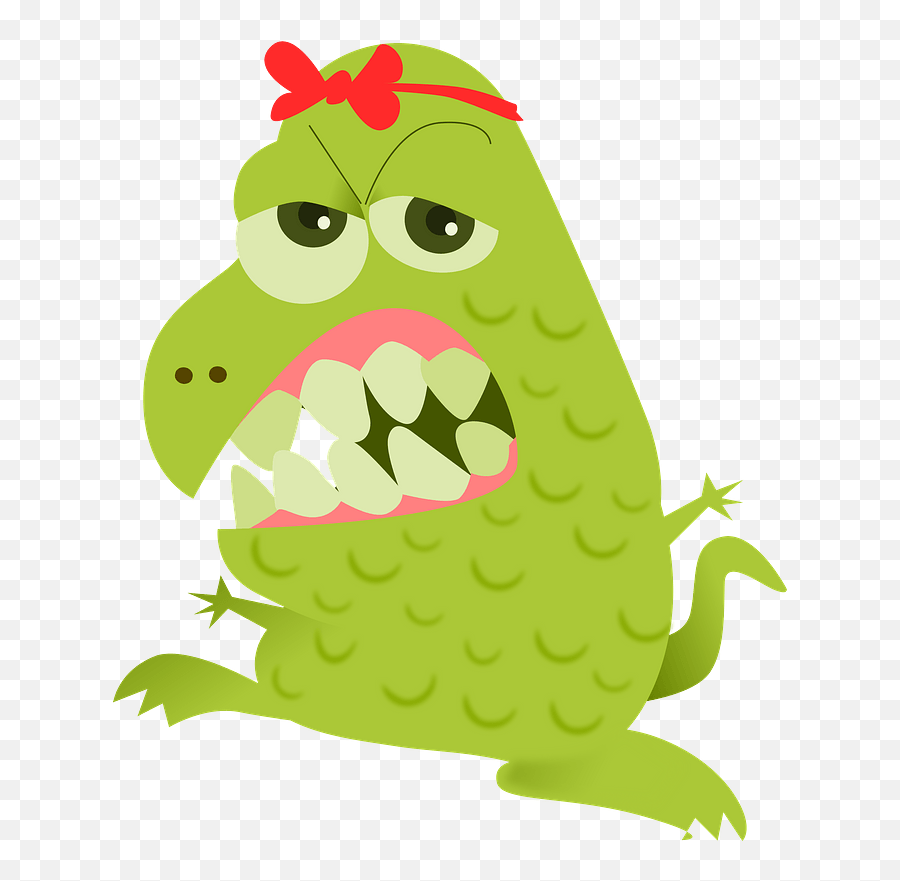 Green Monster With Big Teeth Clipart Free Download - Happy Emoji,Teeth Clipart