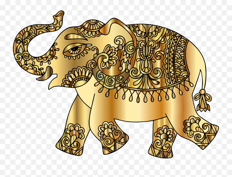 Decorative Indian Elephant Transparent - Indian Elephant Clipart Png Emoji,Elephant Transparent Background