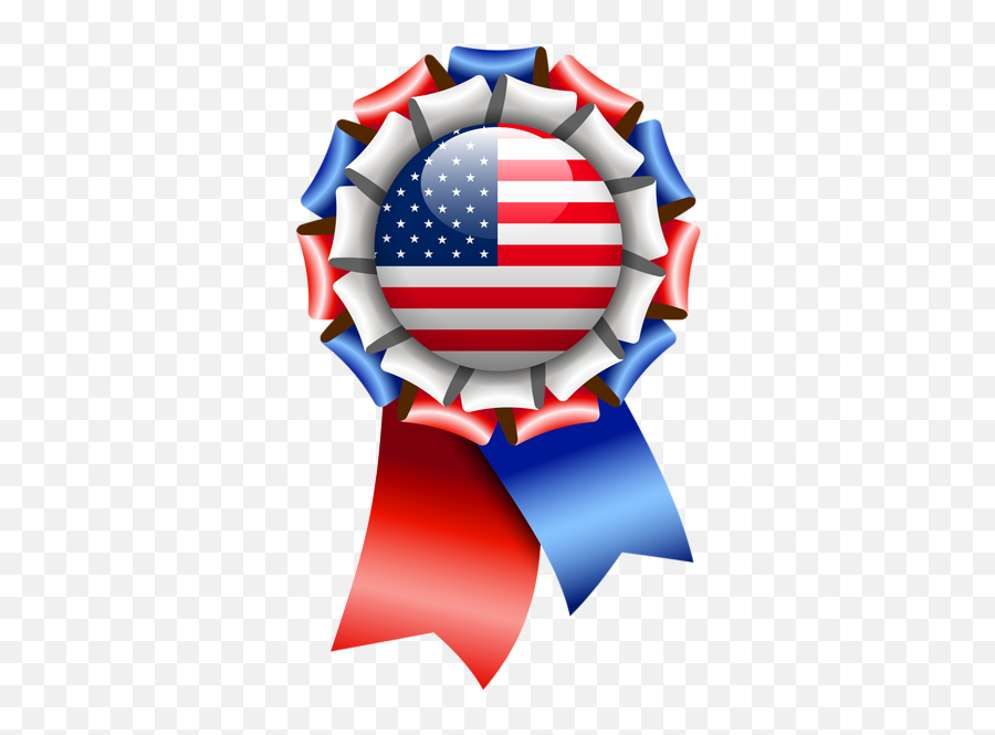 Usa Flag Rosette Ribbon Png Clipart Image Ribbon Png Clip Emoji,American Flag Clipart Transparent