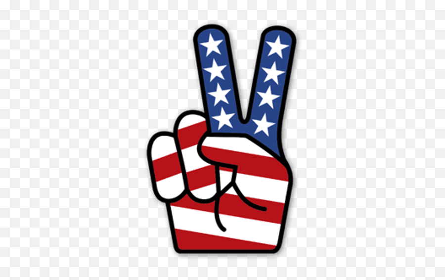 Usa Flag V For Victory Sticker - Sticker Mania Emoji,American Flag Emoji Png