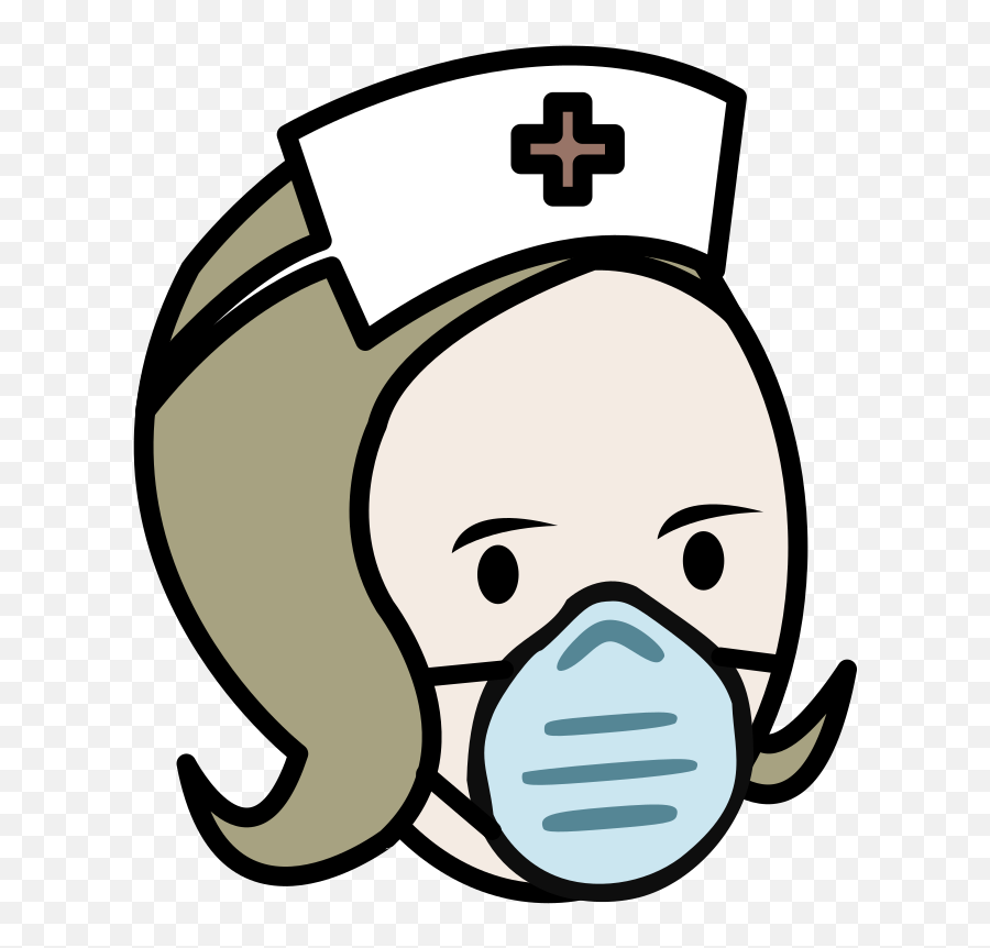 Nurse In A Medical Mask - Openclipart Emoji,Nurse Hat Png
