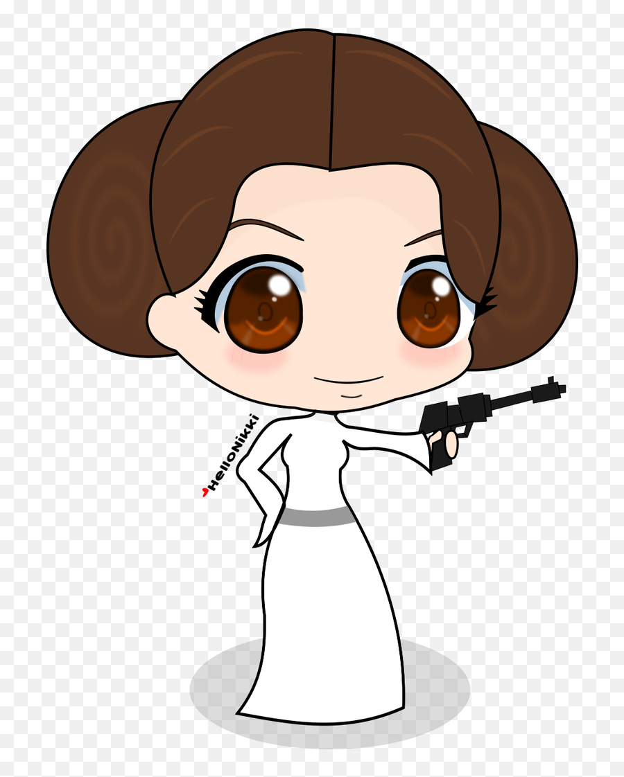 Princess Leia Chibi - Star Wars Princesa Leia Vector Clipart Emoji,Princess Leia Transparent