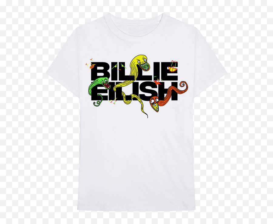 Billie Eilish White Logo T - Shirt Emoji,Walmart Logo T Shirts