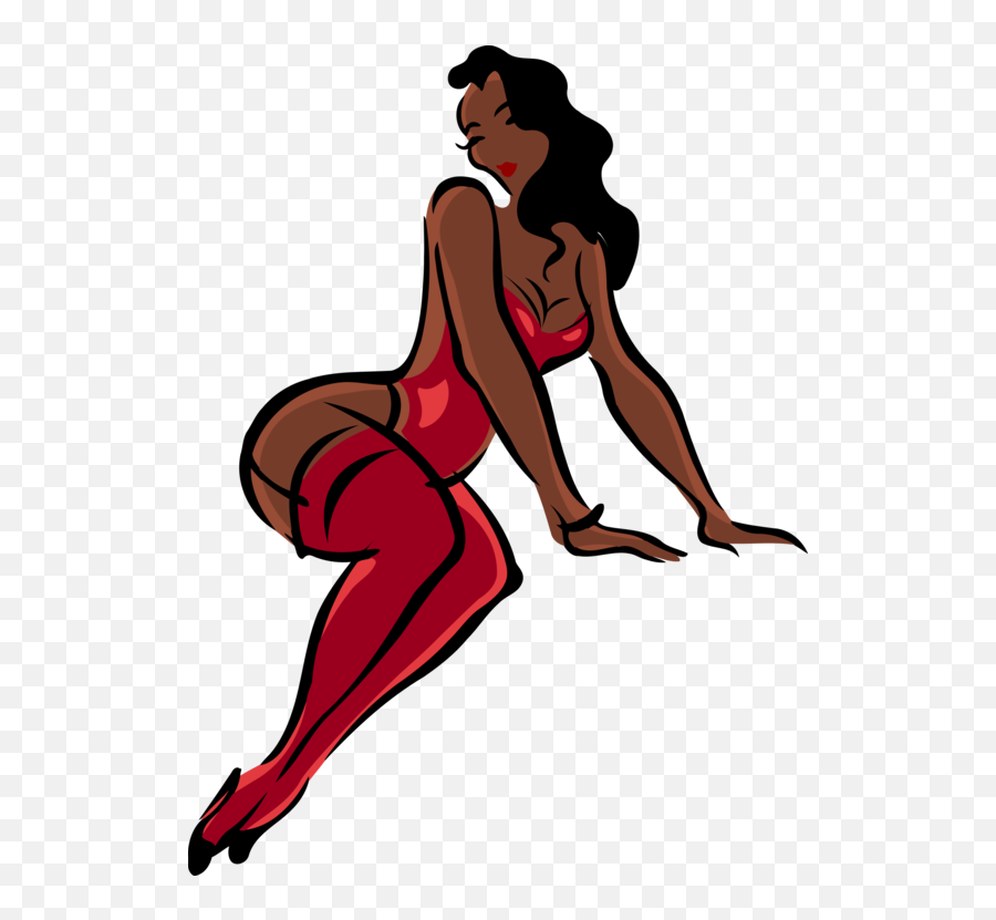 Art Thigh Shoe Png Clipart - Black Woman In Lingerie Clipart Emoji,Underwear Clipart