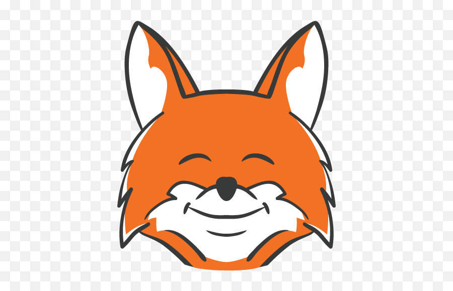 Fox Black And White Cute Fox Clipart - Fox Face Clip Art Emoji,Fox Clipart