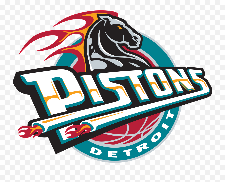 Detroit Pistons 90s Logo Clipart - Detroit Pistons Retro Logo Emoji,90s Logo