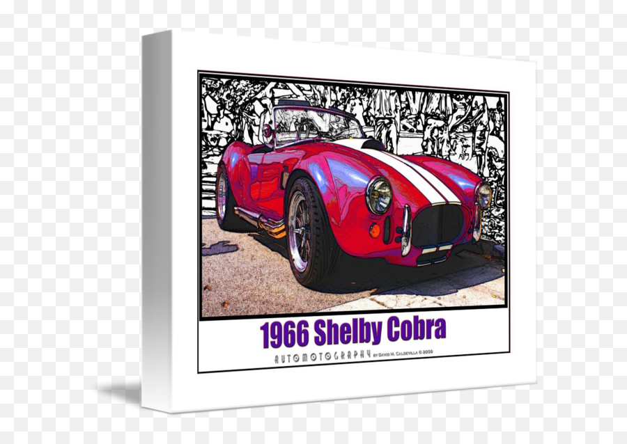Shelby Cobra Red With White Border By David Caldevilla - Spra Coupe Emoji,Shelby Cobra Logo
