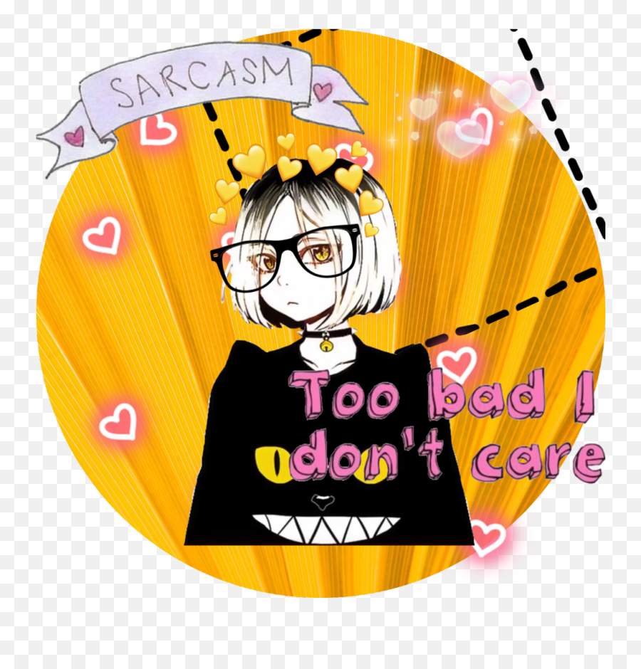 Yellow - Anime Girl Adorable Cute Drawings Emoji,Anime Glasses Png