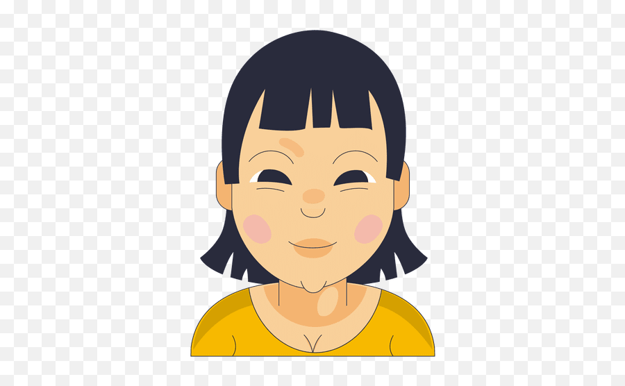 Bangs Pointed Chin Yellow Shirt - Transparent Png U0026 Svg Happy Emoji,Bangs Png