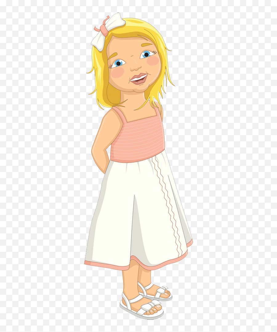 Blonde Girl Clipart - Cartoon Little Girl In Banges Trancperent Emoji,Girly Clipart