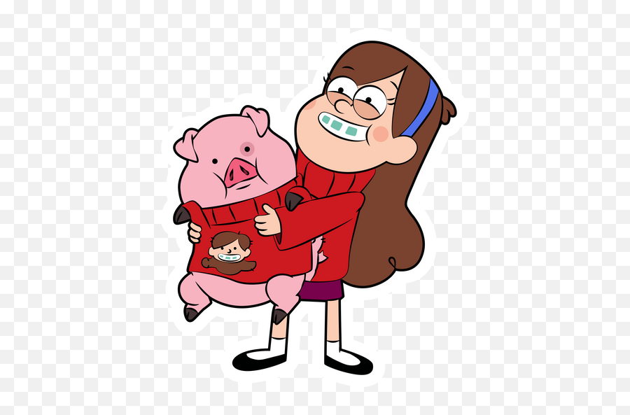 Gravity Falls Mabel And Waddles In Sweaters Sticker Emoji,Gravity Falls Transparent