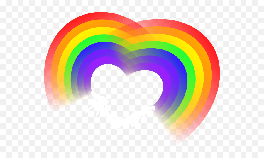 Double Rainbow Heart Clip Art At Clker Com Vector Clip Art Emoji,Double Heart Png