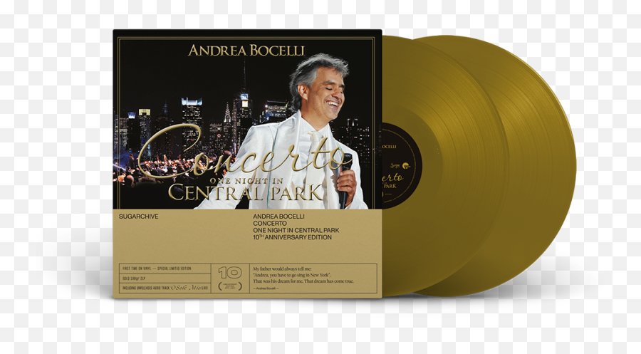 Andrea Bocelli Concerto - One Night In Central Park 10th Emoji,Gold Record Png