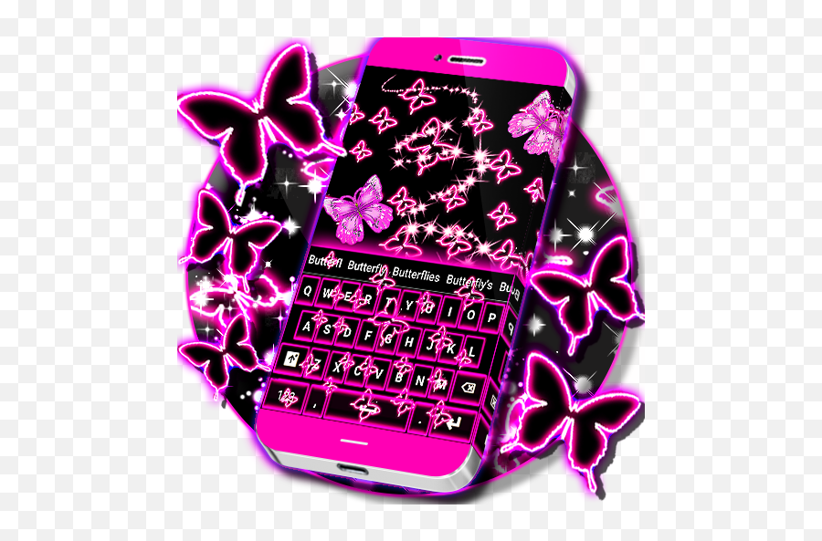 Neon Butterflies Keyboard - Apps On Google Play Emoji,Butterfly Emoji Png