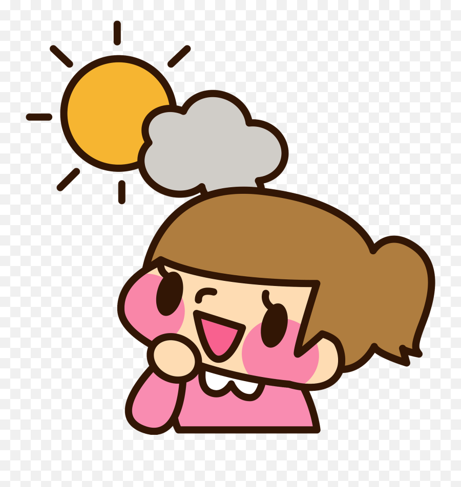 Girl Is Enjoying A Sunny Day Clipart - Happy Emoji,Sunny Clipart