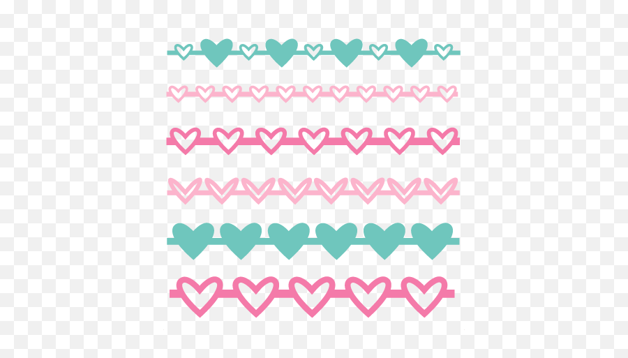 Heart Borders Set Svg Scrapbook Cut - Heart Border Svg Emoji,Heart Border Clipart