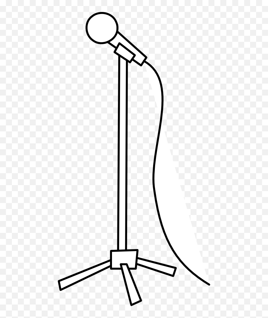 Microphone Stand Clipart Clipart Kid 2 - Draw A Microphone On A Stand Emoji,Microphone Clipart