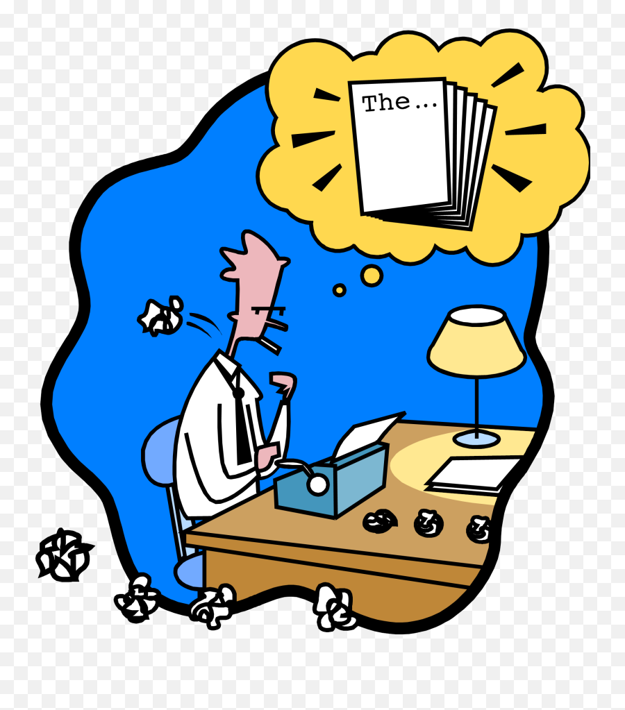 Cartoon Man At Typewriter Throwing Away - Creatures By Billy Collins Poem Analysis Emoji,Typewriter Clipart