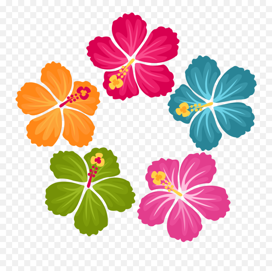 Flower Clipart - Hawaiian Flowers Clip Art Emoji,Hibiscus Flower Clipart