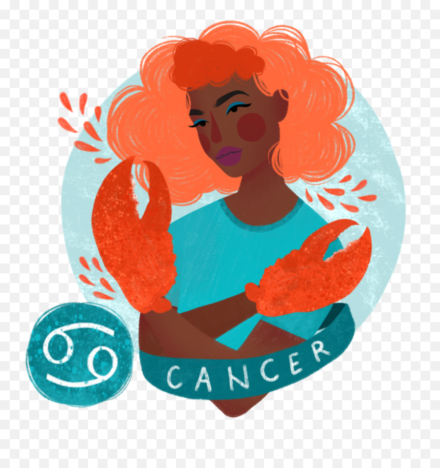 Cancer Zodiac Illustration Art Print - Zodiac Cancer Illustration Emoji,Society6 Logo