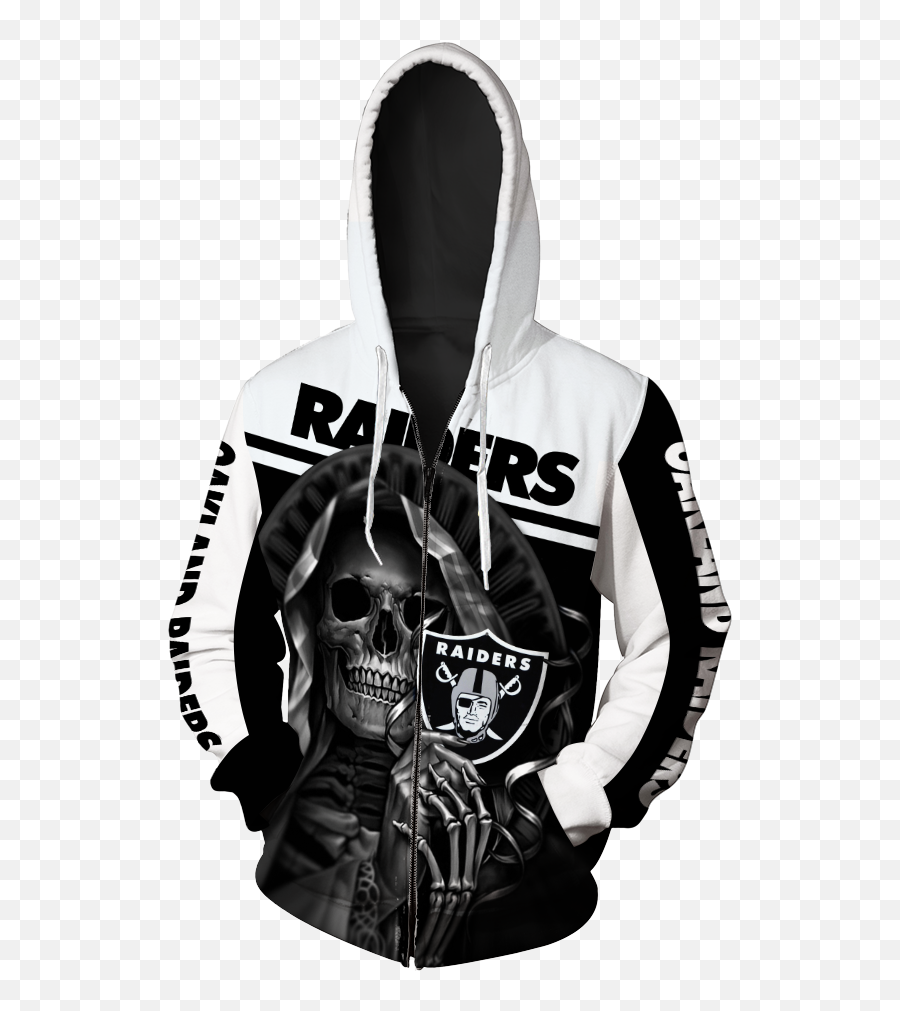 Oakland Raiders Skull New All Over - Harley Davidson Skull Hoodie 3d Emoji,Raiders Skull Logo