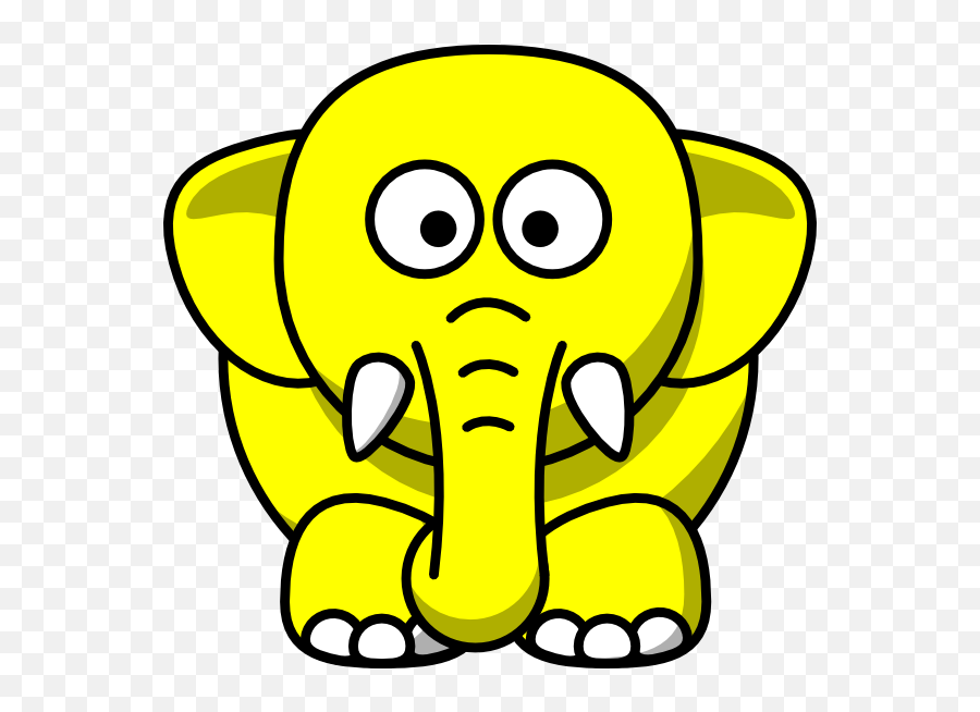 Elephant Clipart Yellow Elephant - Orange Elephant Clip Art Emoji,Elephant Clipart