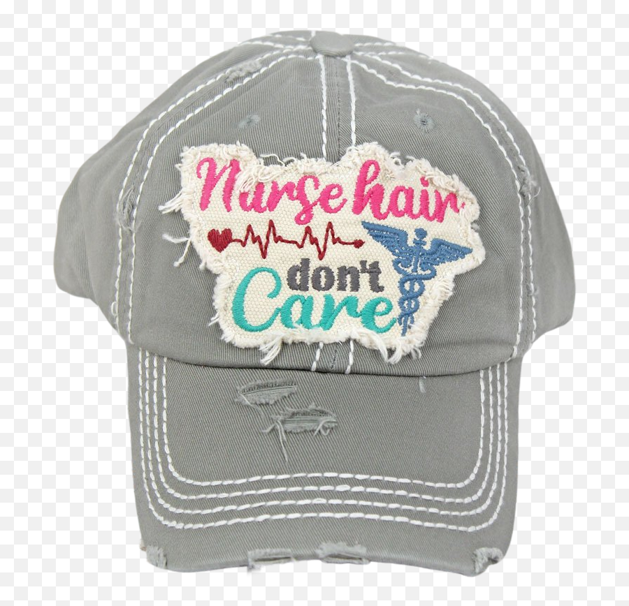 Distressed Steel Gray U0027nurse Hair Donu0027t Careu0027 Hat In 2021 Emoji,Nurse Hat Png