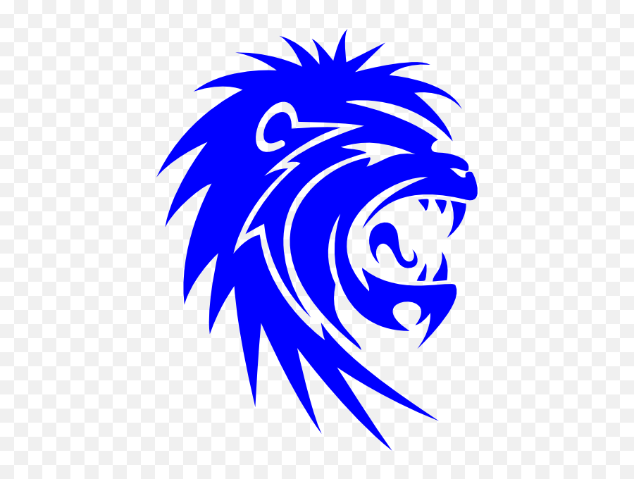 Lion Face Clip Art - Blue Lion Silhouette Emoji,Lion Head Clipart