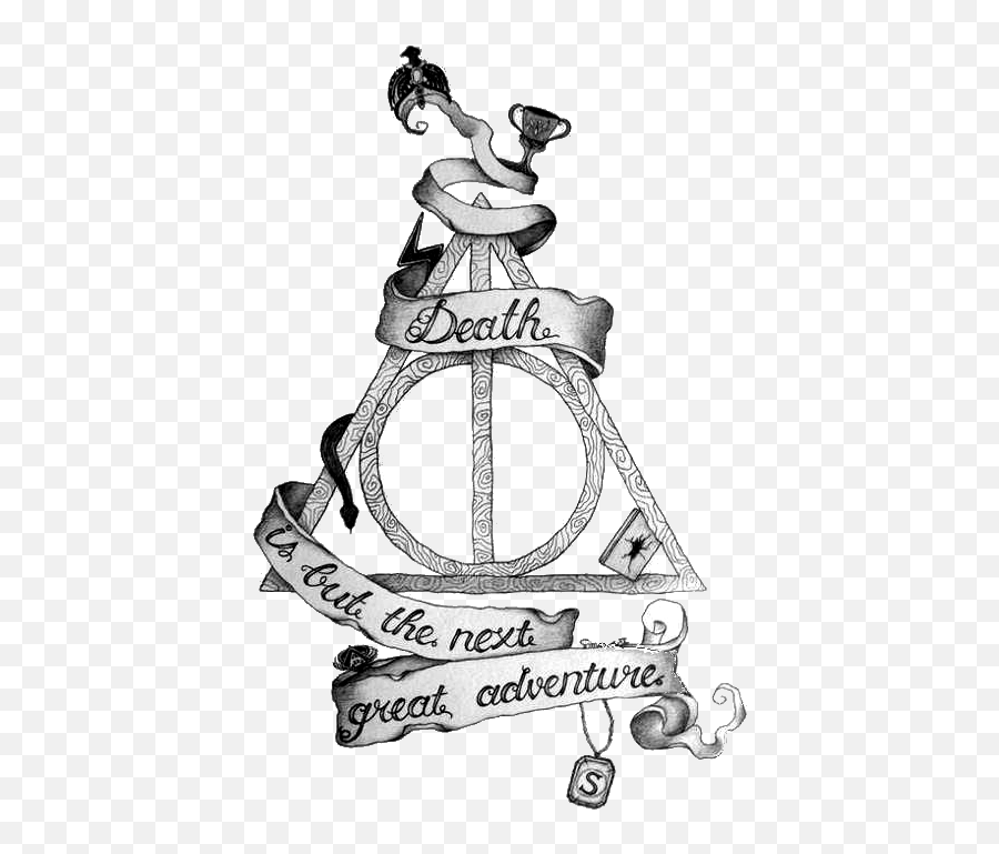 Download And Tattoo Wizarding Mermelade - Deathly Hallows Death Is But The Next Great Adventure Emoji,Deathly Hallows Png