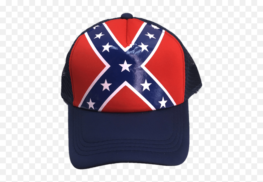 Blue Confederate Flag Trucker Hat - Confederate Flag Hat Emoji,Rebel Flag Png