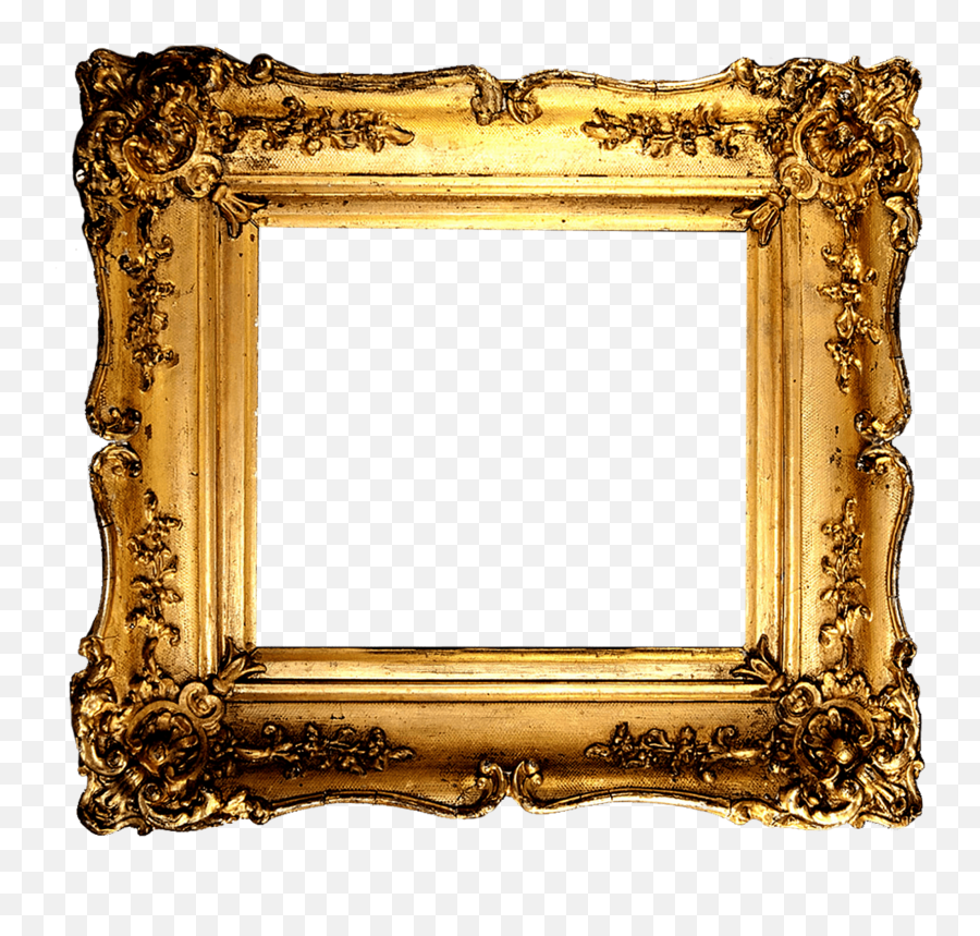 Vintage Gold Frame Transparent Png - Gold Old Frame Png Emoji,Gold Frame Png