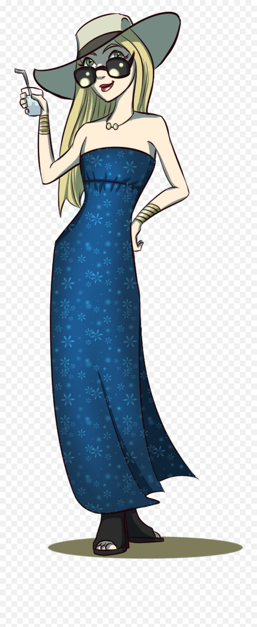 Woman In The Blue Dress Clipart Free Image - For Women Emoji,Dress Clipart