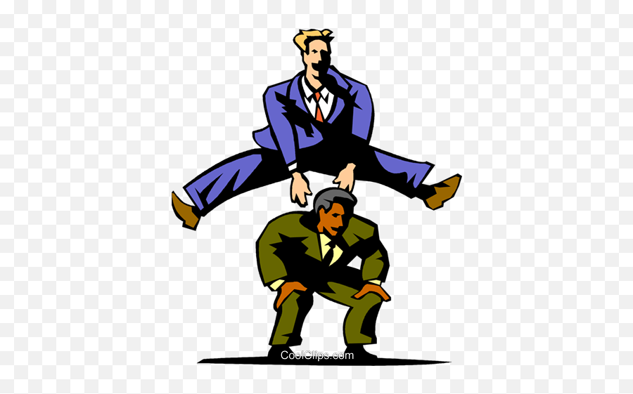 Businessmen Playing Leap Frog Royalty Free Vector Clip Art Emoji,Leap Frog Clipart