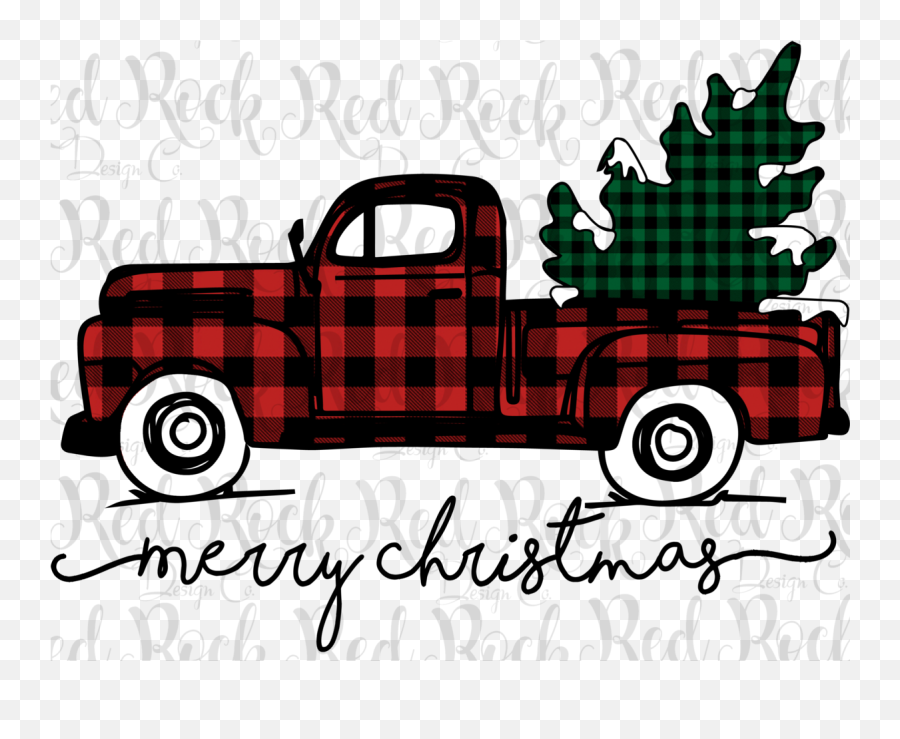 Red Truck With Christmas Tree T Shirt Clipart - Full Size Emoji,Red Truck Png